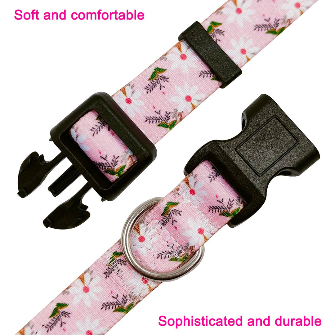 3 PCS Daisy Flower Pet Collar, lyfLux Adjustable Cute Collar for Medium Pet Cats and Dogs Daily Use (33cm/13inch~55cm/21.6inch, M)