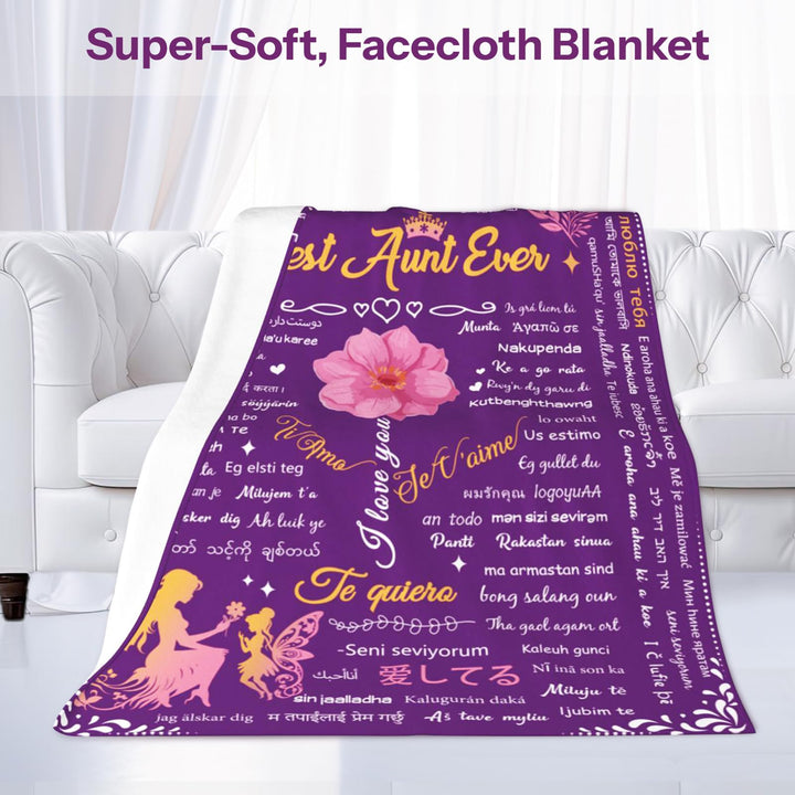 REETOOK Aunt Blanket from Niece, Warm Cozy Aunt Birthday Gifts for Her, Get Well Gifts for Women, Present for Aunts Soft Flannel Blanket for Mothers Day 50x60 in
