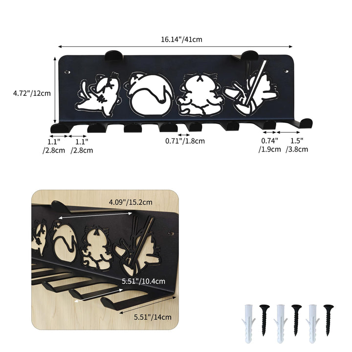 Multifunctional Fitness Equipment Storage Rack, 8-Hook Heavy Wall Storage Bag, Cable Attachments for Gym, Gym Accessories, Home Gym Storage Rack, Resistance Rope Skipping Fitness Barbell Mountaineering Buckle Storage Bag.