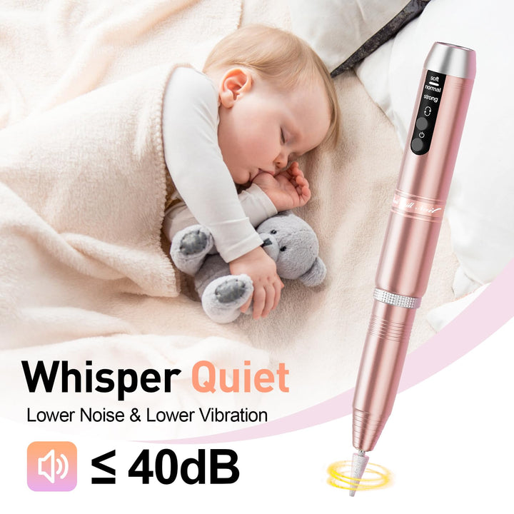 Beloving Cordless Nail Drill, Portable Electric Nail Drill 20000RPM Professional Electric Nail File for Acrylic Gel Nails, Rechargeable Nail Drill Machine Home Use for DIY Manicure Pedicure - Gold