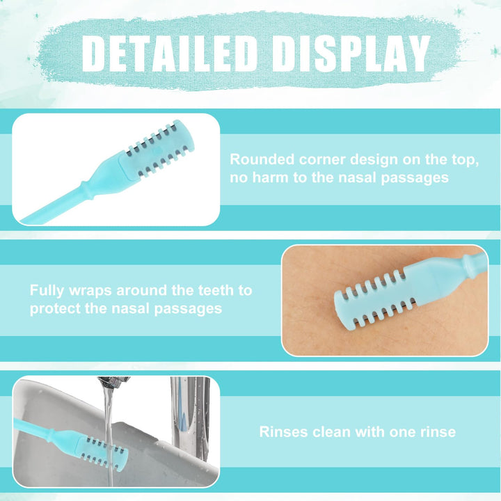 12pcs 2 in 1 Nasal Hair Cutter, 360 Rotating Nose Hair Trimmer for Men Women Double Sided Nose Hair Cleaner with Ear Picker Portable Manual Nostril Hair Removal Tool (Blue)