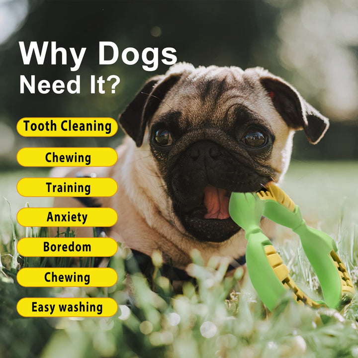 Jomilly Durable Dog Chew Toys for Average Chewers - Treat Dispenser stuffable Tough Dog Toys for Small Medium Large Dogs Lifetime Replacement Puppy Pet Teething Toys-Banana Circle Shape Medium