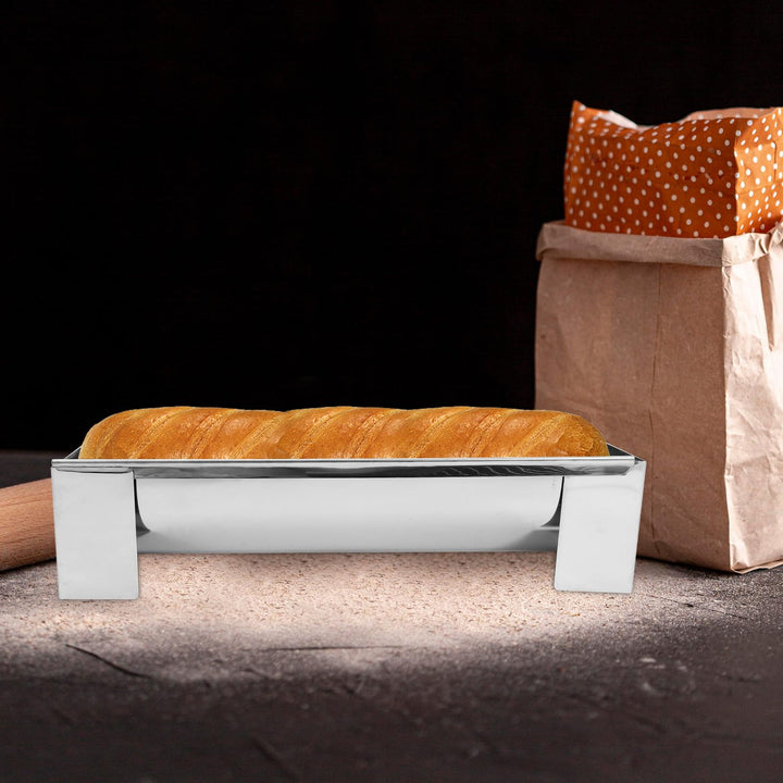 U-Shape Cake Mold Stainless Steel Nonstick Loaf Pan for Bread, Cake, Meatloaf Baking, Detachable Design, 11.49 X 3.54 X 2.75 Inch, Silver