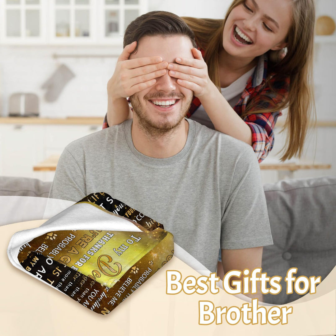 Gifts for Brother from Sister - Lion Throw Blanket for Birthday, Christmas, Thanksgiving - Adult Size 50"x60"