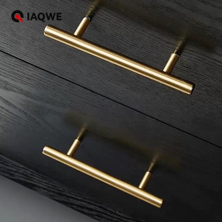 Brushed Brass Drawer Pulls 15 Pack - 5 Inch Stainless Steel Handles, 3" Hole Centers - Modern Cabinet Hardware for Kitchen & Bathroom (128mm, 76mm), IAQWE