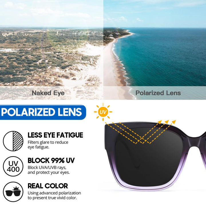 Myiaur Night Driving Glasses for Women, Anti Glare Night Vision Glasses Polarized Yellow Nighttime Glasses UV400 Protection