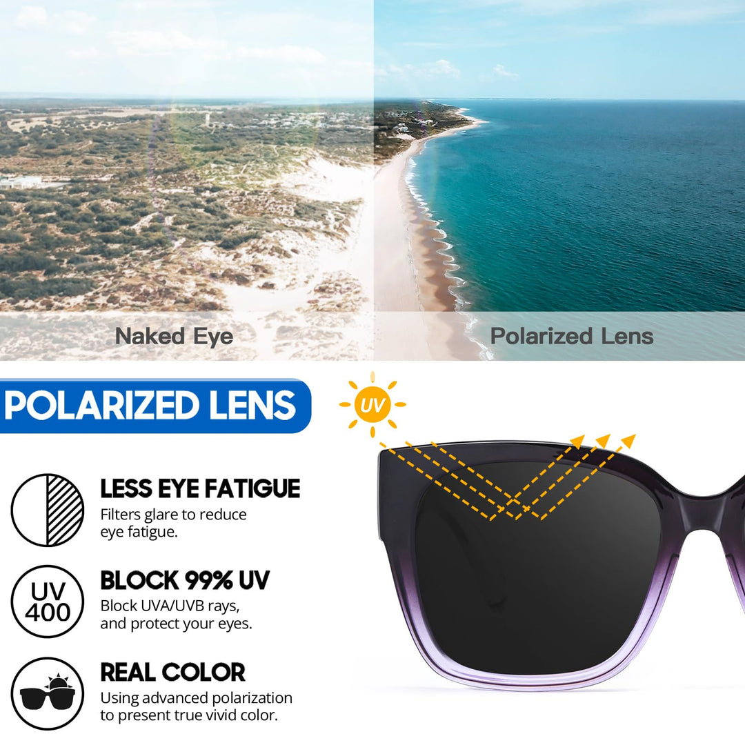 Myiaur Night Driving Glasses for Women, Anti Glare Night Vision Glasses Polarized Yellow Nighttime Glasses UV400 Protection