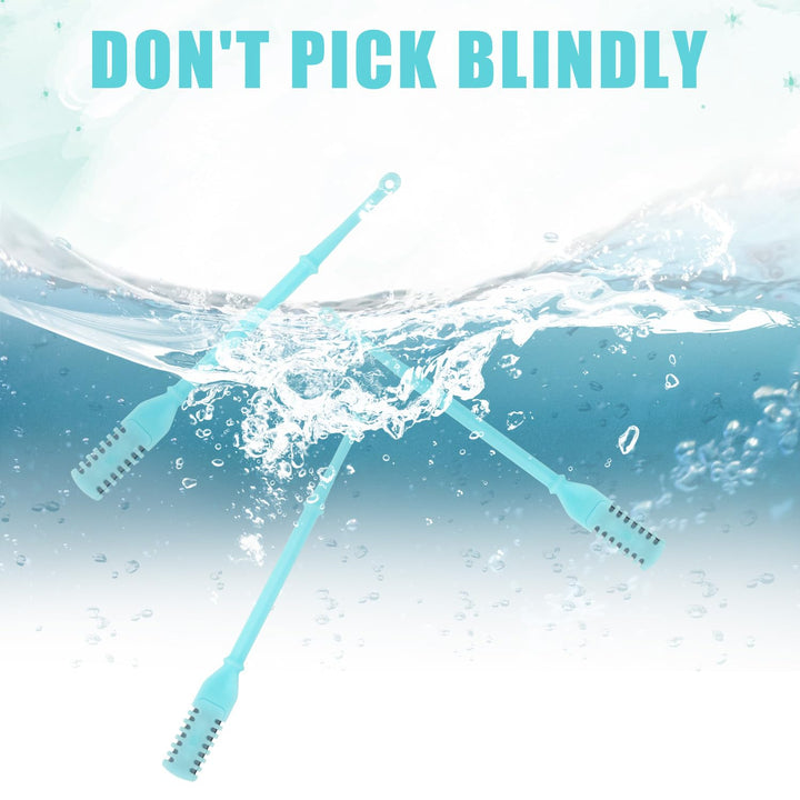 12pcs 2 in 1 Nasal Hair Cutter, 360 Rotating Nose Hair Trimmer for Men Women Double Sided Nose Hair Cleaner with Ear Picker Portable Manual Nostril Hair Removal Tool (Blue)