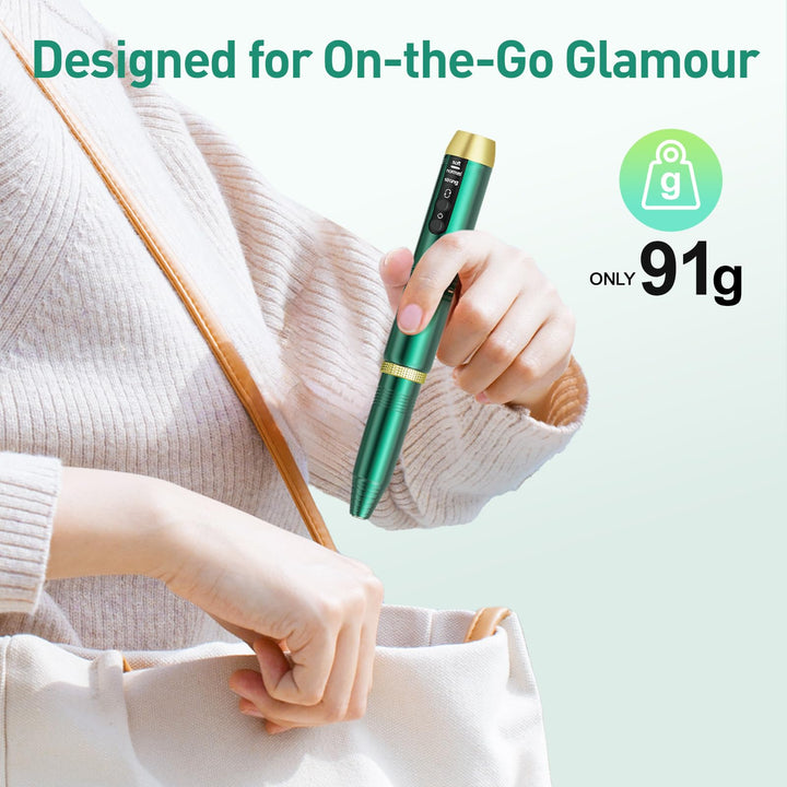 Beloving Cordless Nail Drill, Electric Nail Drill Machine for Gel Acrylic Nails, Rechargeable Portable Nail File Remover, Professional 20000rpm Nail Kit Manicure Pedicure Polishing Tool - Green
