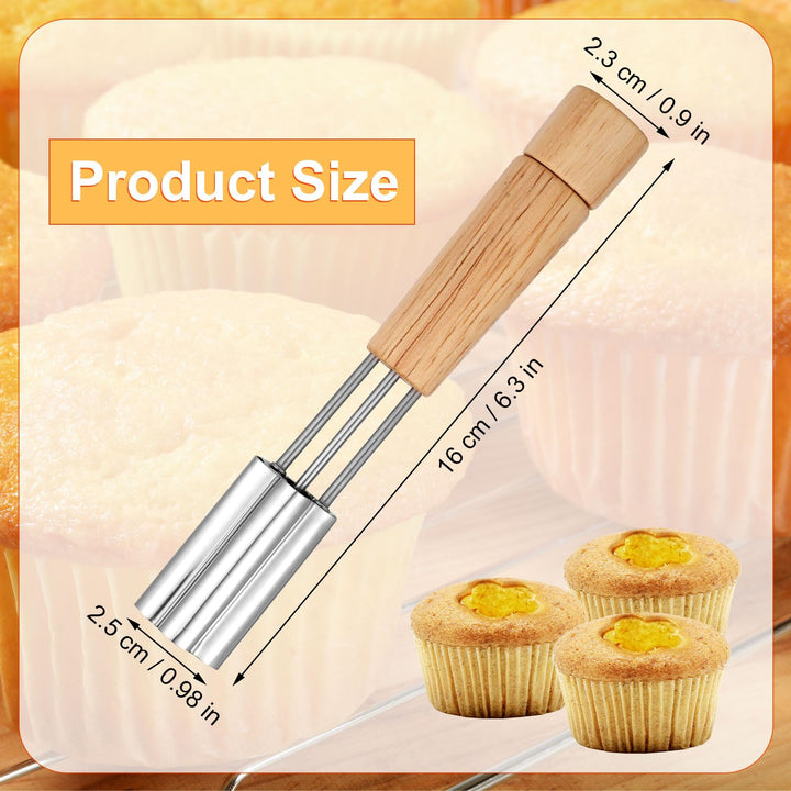 lasuroa Cupcake Corer, 6.3 Inch Long Cupcake Hole Cutter for Filling Reusable Cupcake Hole Puncher Cake Digging Hole Device Cupcake Hole Maker Cupcake Corer Tool for Kitchen Cookie Baking