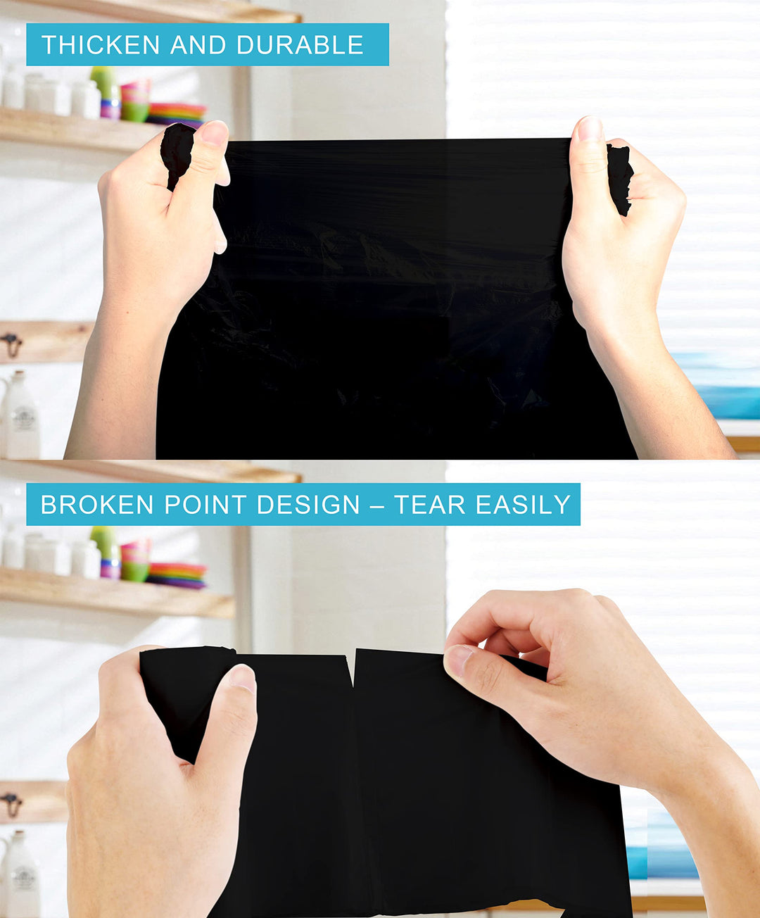 JASINCESS 8 Gallon Strong Trash Bags 30 liter Garbage Bags Small Plastic Bags for home office kitchen (Black-320)