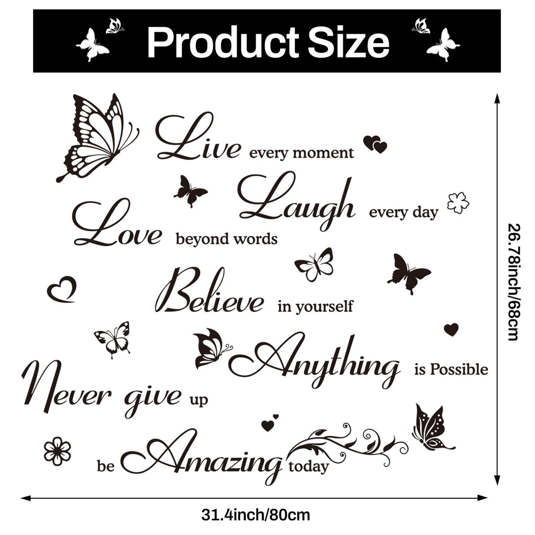 Inspirational Wall Decals Quotes Wall Stickers Motivational Wall Art Decor Positive Word Wall Decoration for Bedroom Living Room Hallways Family Office Dorm Room