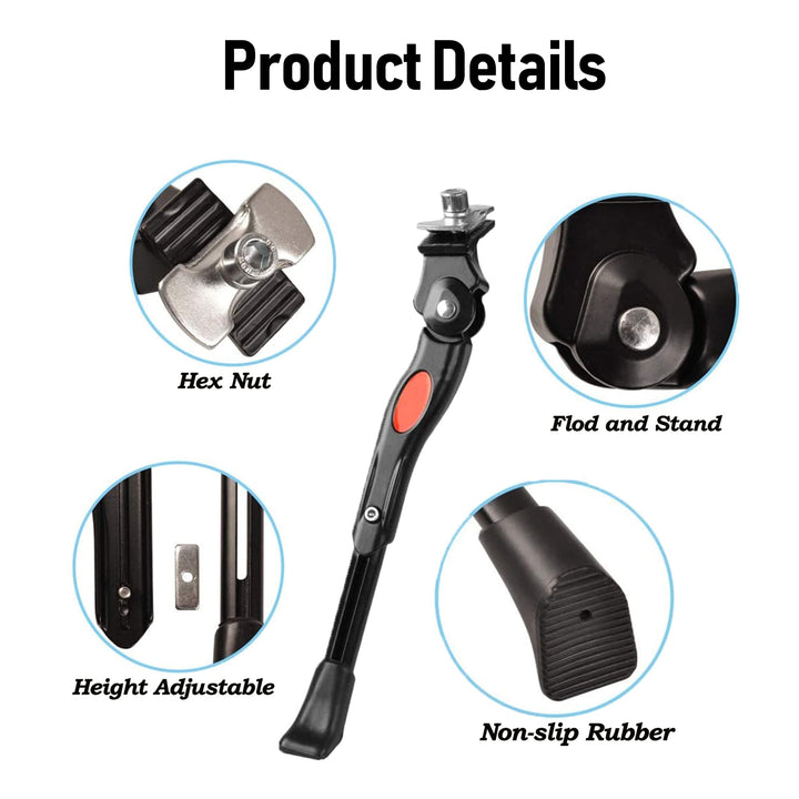 Bike Kickstand Adjustable Kids Bike Kickstand for 20-22inch Center Mount Bicycle Kickstands Bike Stand Mountain Bike/Road Bicycle/Adult Bikes/Sports Bike