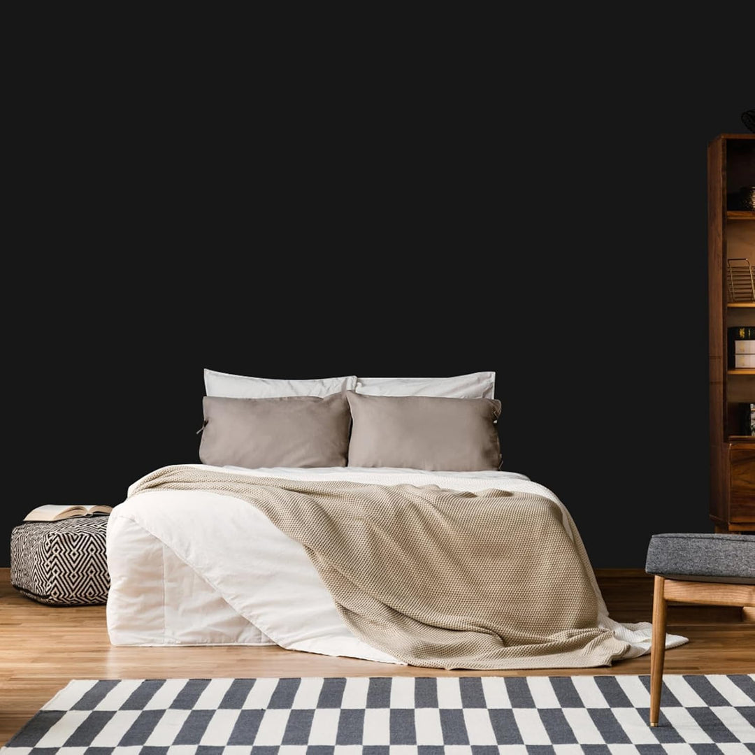 PracticalWs Black Contact Paper 17.32'' x 118'', Removable Contact Paper Peel and Stick for Cabinets, Solid Black Wallpaper for Bedroom Livingroom Wall