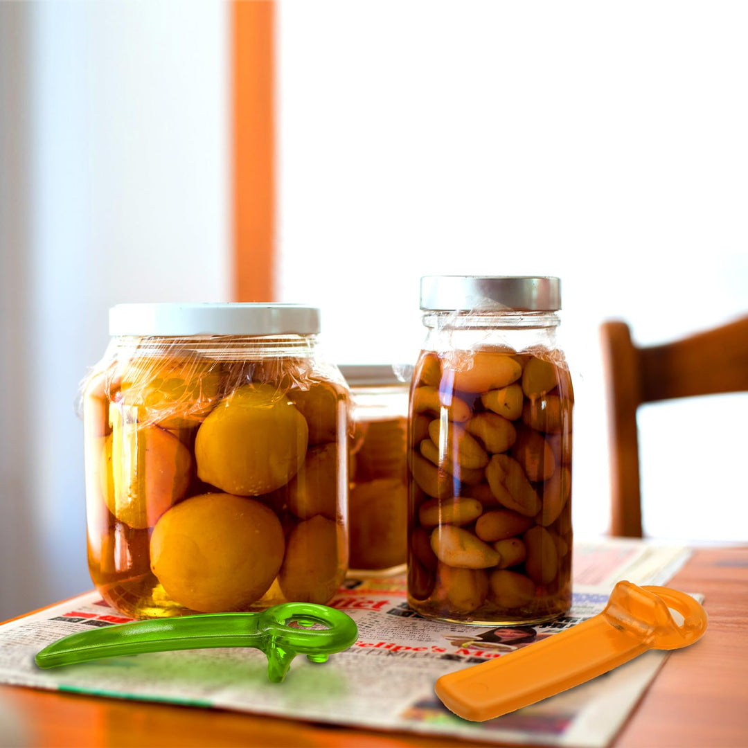 2pcs Jar Openers, Jar Grippers Key Effortless Manual Beer/Bottle Cap/Canning Can Lid Opener Tool for Elders Children Women Weak Hands (Orange, Green)