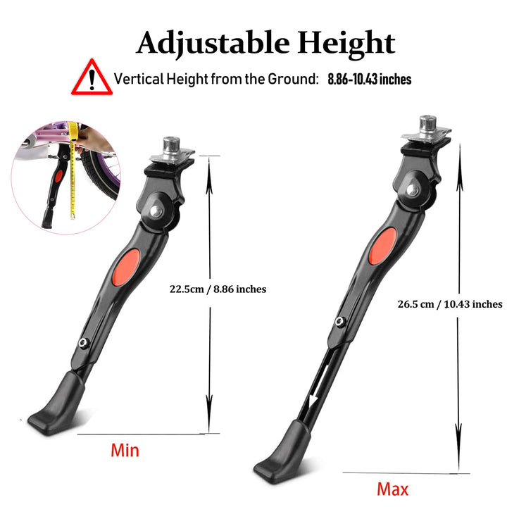 Bike Kickstand Adjustable Kids Bike Kickstand for 20-22inch Center Mount Bicycle Kickstands Bike Stand Mountain Bike/Road Bicycle/Adult Bikes/Sports Bike