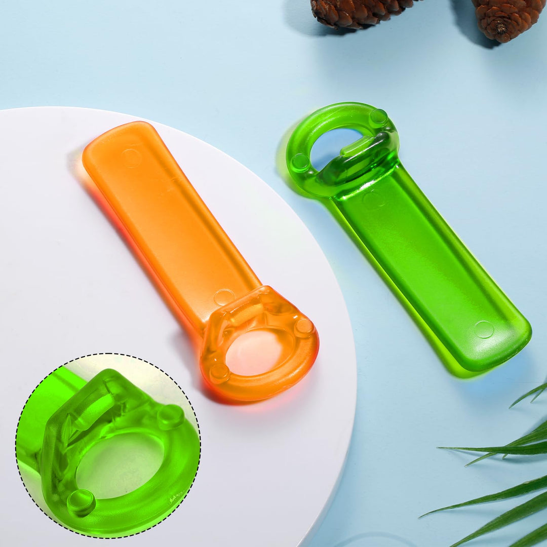 2pcs Jar Openers, Jar Grippers Key Effortless Manual Beer/Bottle Cap/Canning Can Lid Opener Tool for Elders Children Women Weak Hands (Orange, Green)