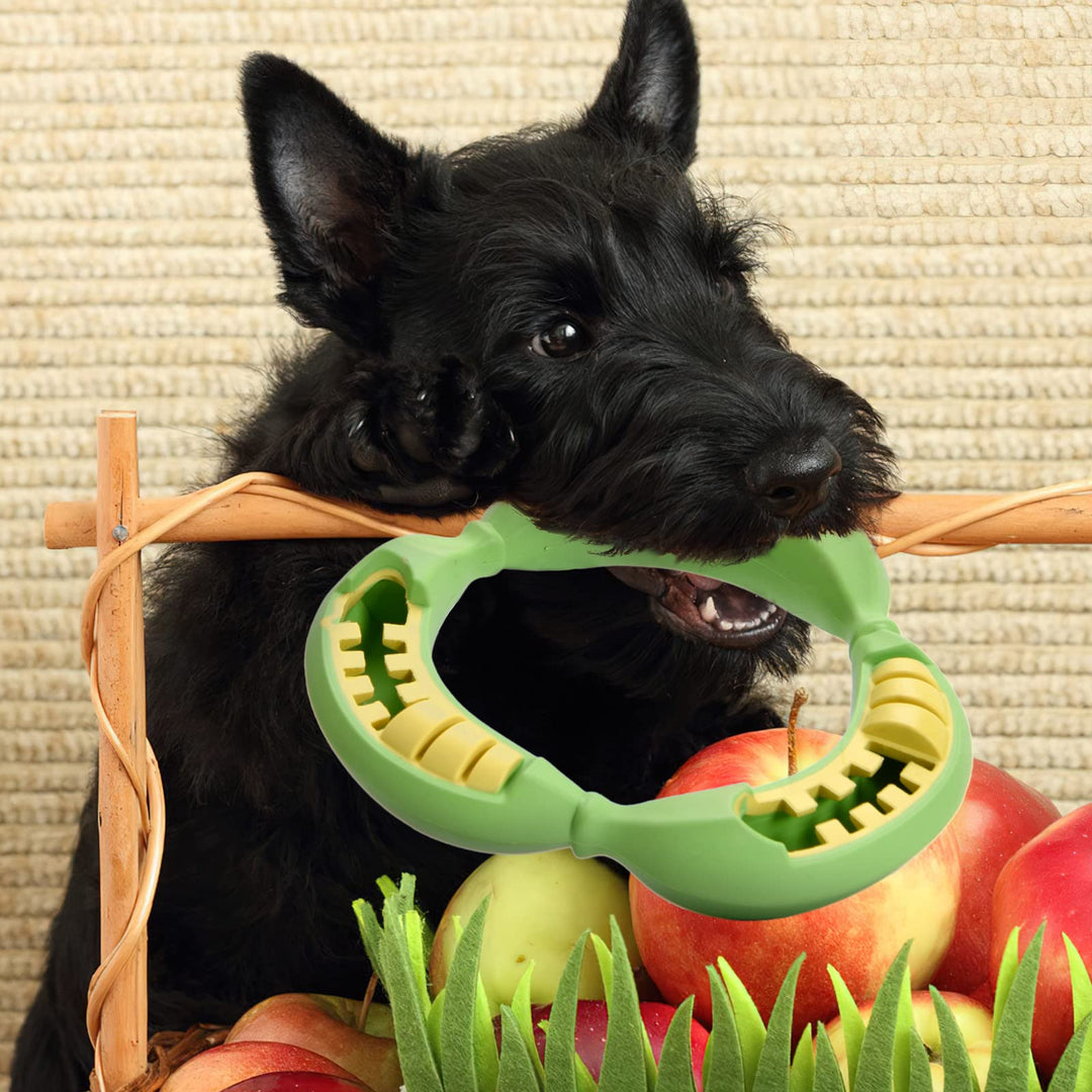 Jomilly Durable Dog Chew Toys for Average Chewers - Treat Dispenser stuffable Tough Dog Toys for Small Medium Large Dogs Lifetime Replacement Puppy Pet Teething Toys-Banana Circle Shape Medium