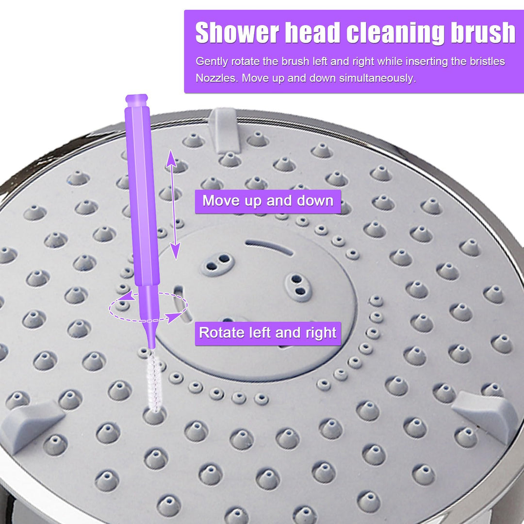 10pcs Shower Head Cleaners, with 10pcs Needle Picks Anti-Clogging Shower Head Cleaning Brush Tiny Crevice Cleaner Tool for Small Holes Gaps Nozzle Window Slot Household Bathroom (Purple)