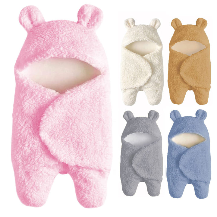 Nunibum FJYQOP Baby Swaddle Blanket Boys Girls Cute Cotton Plush Receiving Blanket Newborn Sleeping Wraps for 0-6 Months - Pink