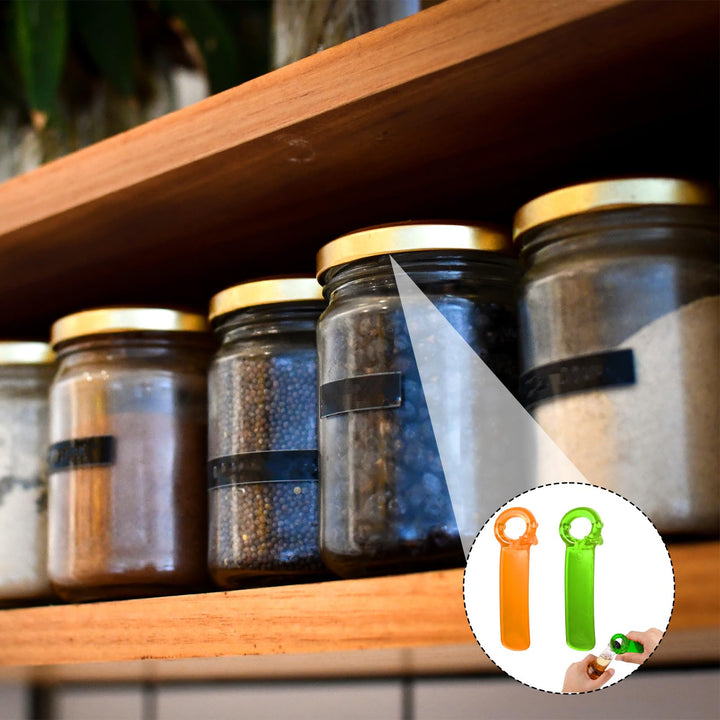 2pcs Jar Openers, Jar Grippers Key Effortless Manual Beer/Bottle Cap/Canning Can Lid Opener Tool for Elders Children Women Weak Hands (Orange, Green)