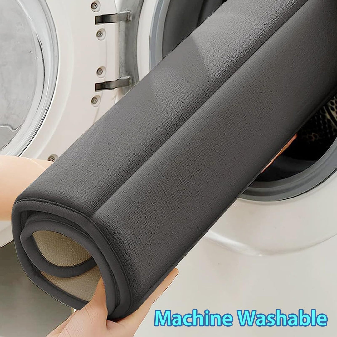 JOYART 1 Piece Bathroom Rugs,Memory Foam Bath Mat,Toilet Mats, Non-Slip Absorbentb Rugs, Machine Washable-Dark Grey, 16" x 24"