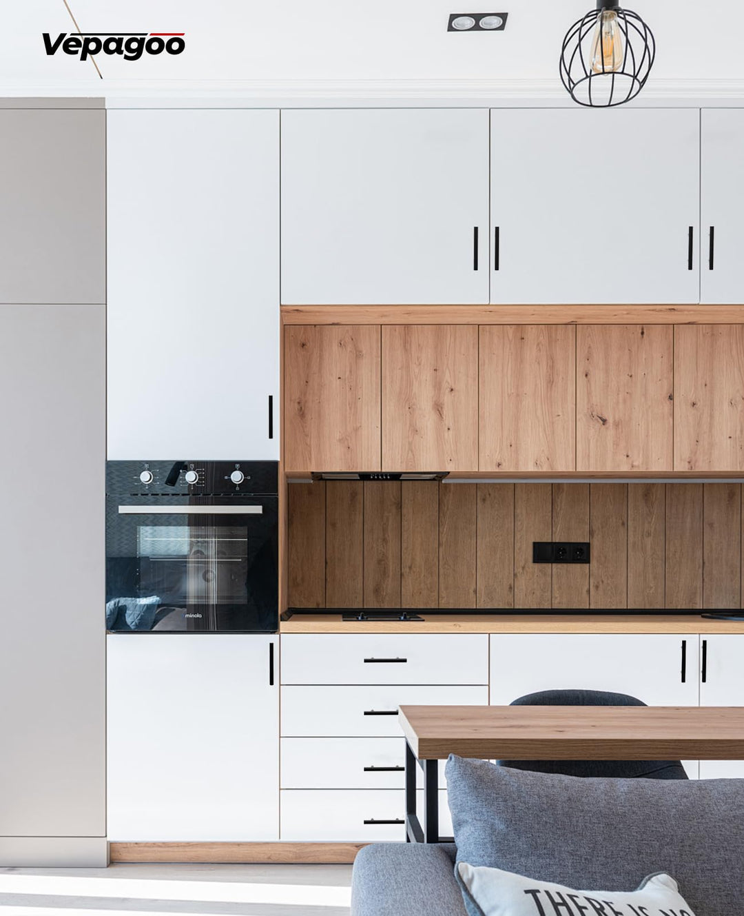 Vepagoo 30 Pack 5" Matte Black Cabinet Handles Drawer Pulls – 3 inch Hole Center Stainless Steel Handle Pull for Kitchen, Bathroom, Wardrobes, Tv Cabinets – Poignée Armoire Cuisine