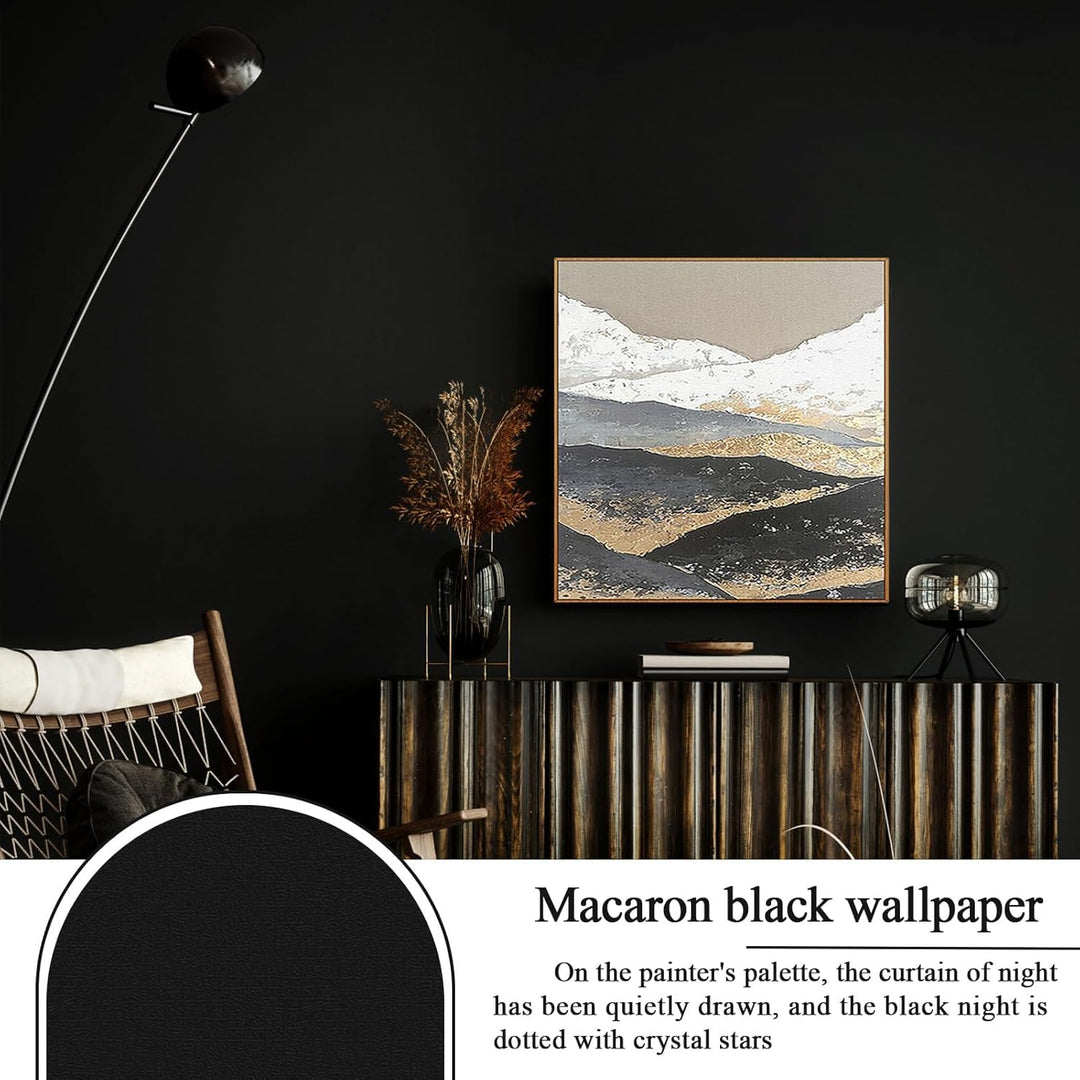 PracticalWs Black Contact Paper 17.32'' x 118'', Removable Contact Paper Peel and Stick for Cabinets, Solid Black Wallpaper for Bedroom Livingroom Wall