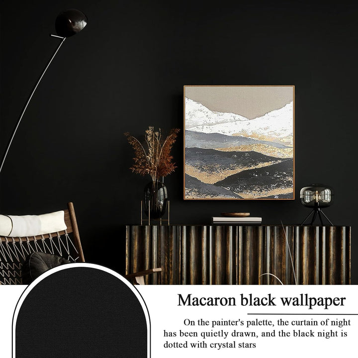 PracticalWs Black Contact Paper 17.32'' x 118'', Removable Contact Paper Peel and Stick for Cabinets, Solid Black Wallpaper for Bedroom Livingroom Wall