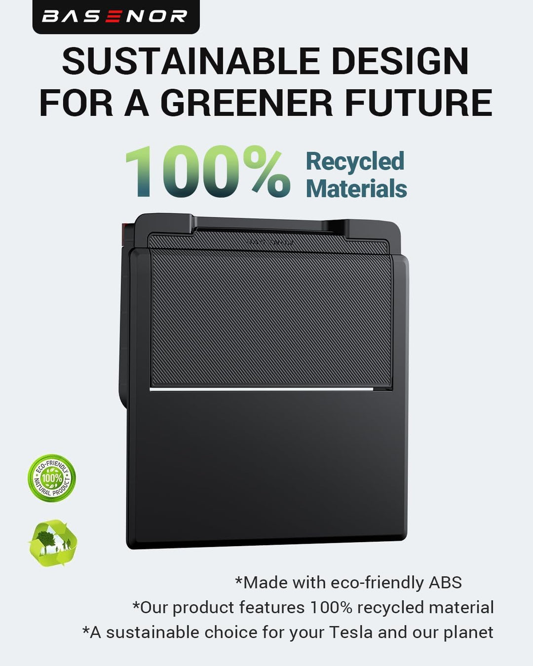 BASENOR 2024 2025 Tesla Model 3 Armrest Hidden Storage Box (Carbon Fiber Design) Center Console Organizer Accessories for Model 3 Highland Refresh