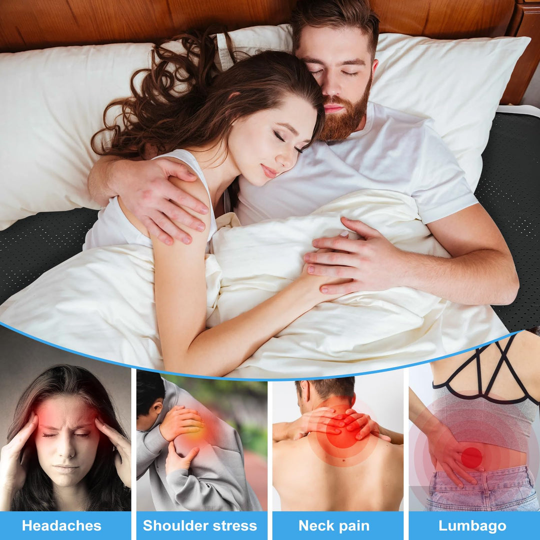 Grounding Mat for Bed, Grounding Sleeping Mat Queen Size 27 * 60", Anti-Slip PU Leather Earthing Pad with Grounding Cord (Queen)