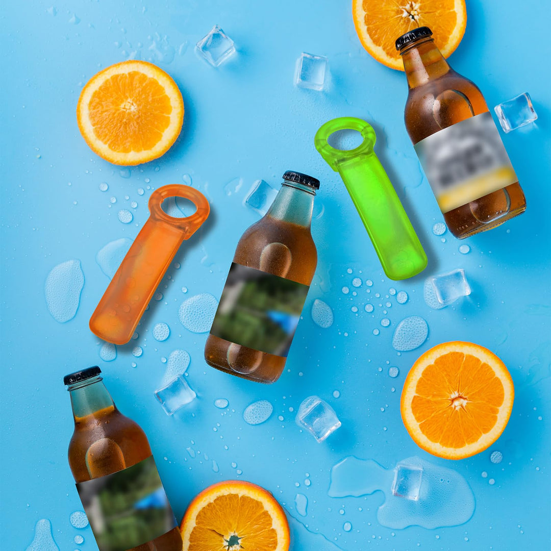 2pcs Jar Openers, Jar Grippers Key Effortless Manual Beer/Bottle Cap/Canning Can Lid Opener Tool for Elders Children Women Weak Hands (Orange, Green)