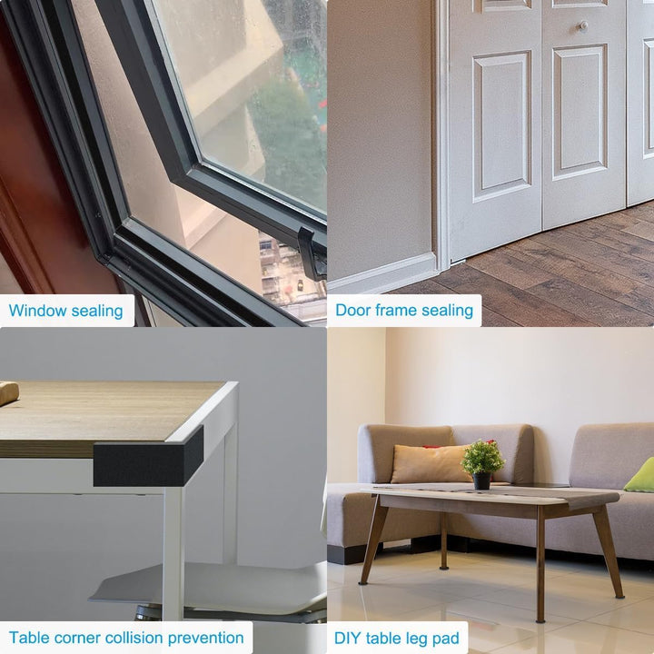 Jabukosu Foam Insulation Tape, Weather Stripping Seal Strip for Doors and Windows,Sliding Door,Soundproofing Door Seal,Weatherstrip,Air Conditioning Seal Strip (1/2In x 1/8In, 50 Ft)