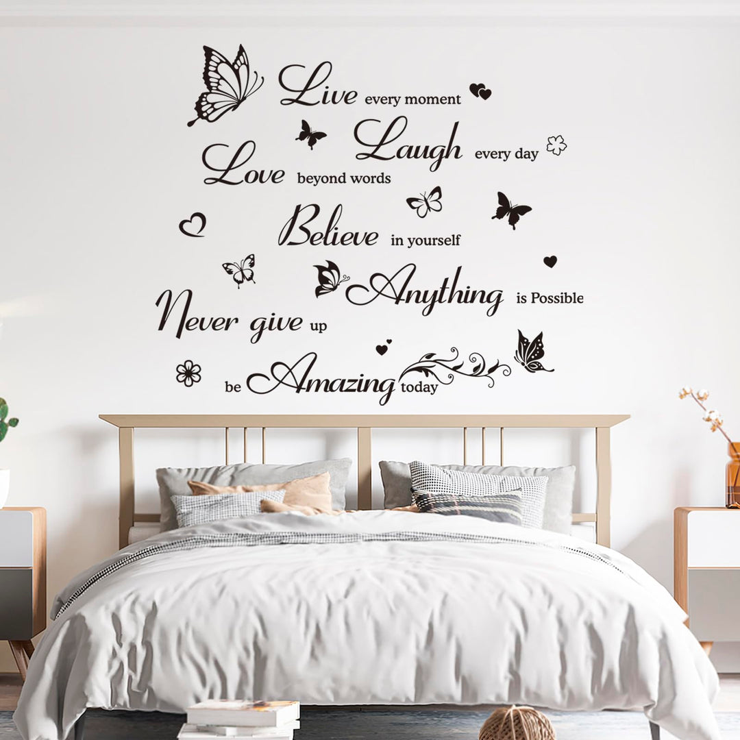 Inspirational Wall Decals Quotes Wall Stickers Motivational Wall Art Decor Positive Word Wall Decoration for Bedroom Living Room Hallways Family Office Dorm Room