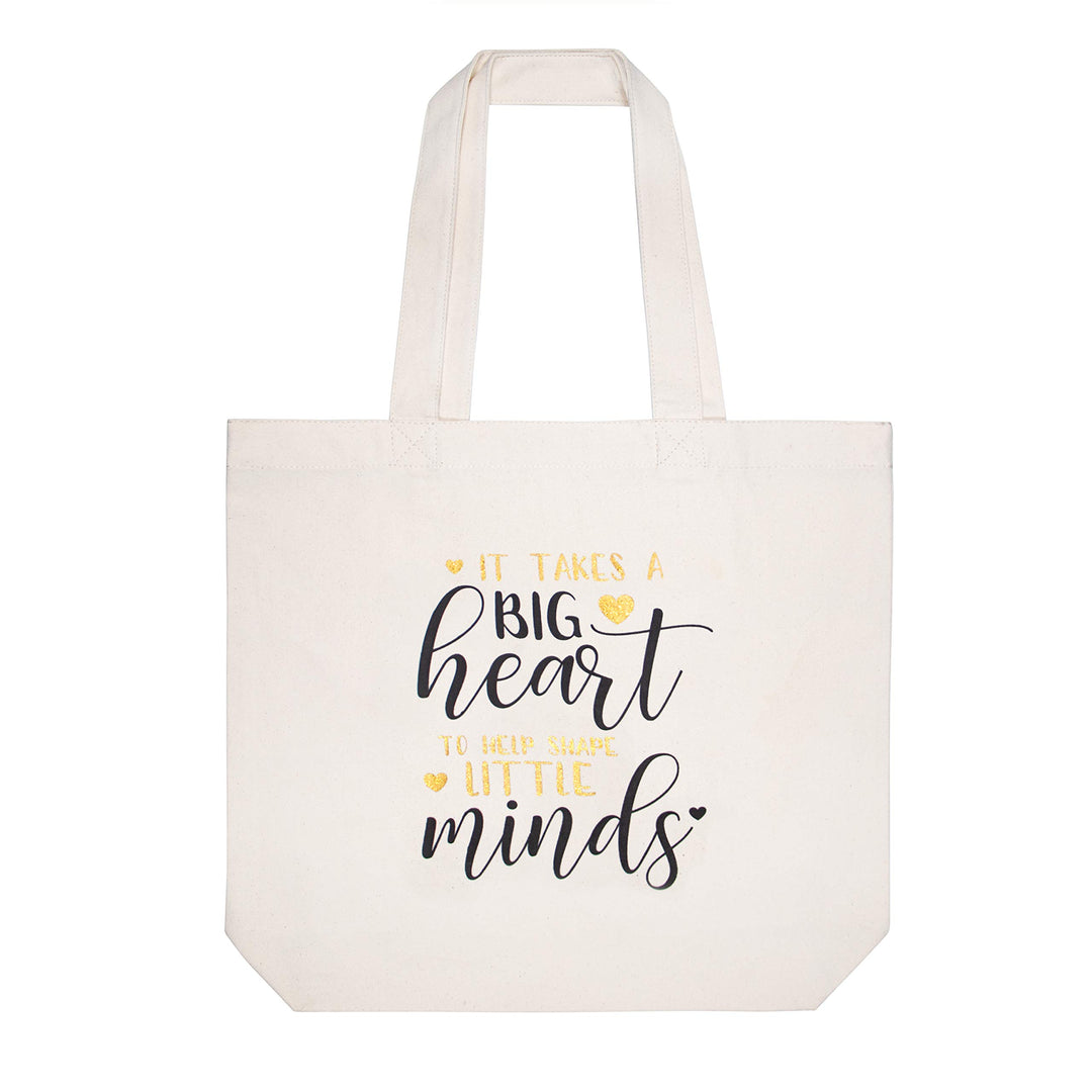 ElegantPark Teacher Appreciation Gifts for Women Bag Daycare Teacher Birthday Christmas Gift Canvas Tote Shoulder Bags with Interior Pocket