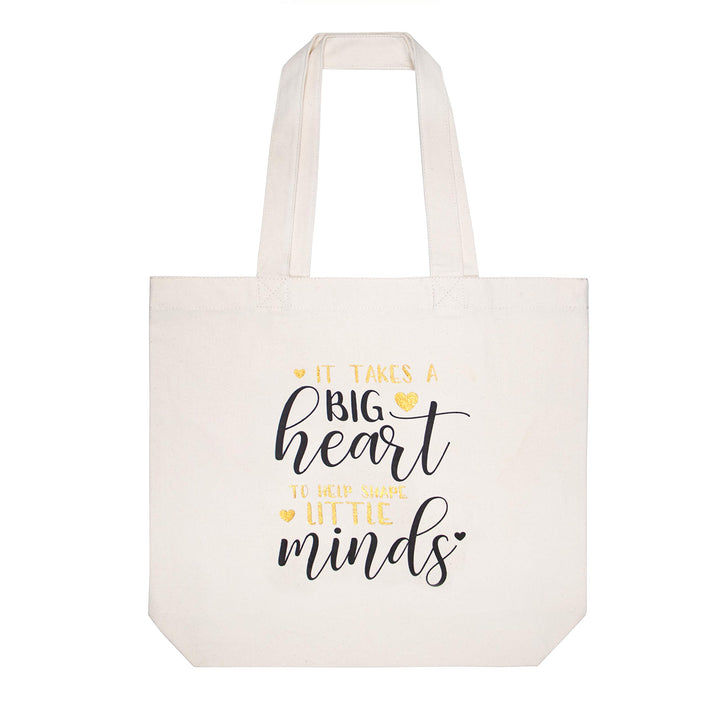 ElegantPark Teacher Appreciation Gifts for Women Bag Daycare Teacher Birthday Christmas Gift Canvas Tote Shoulder Bags with Interior Pocket