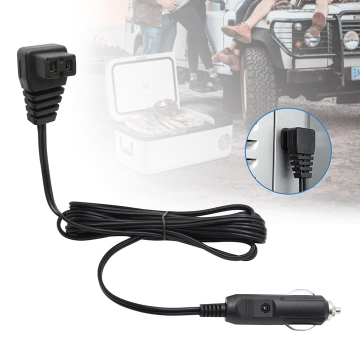 12V Car Cooler Plug Power Cord Cable 2M/6FT, Right Angle Car Cooler Refrigerator Plug Replacement Power Cord, Car Freezer 2 Pin Power Plug, for Car Cooler Portable Refrigerator