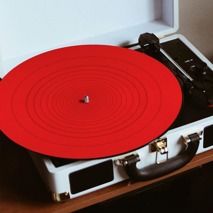 NQEUEPN Turntable Platter Mat, 12 Inch Diameter Silicone Turntable Mat Anti-Static Anti-Slip Turntable Pad Record Player Mat LP Slipmat for Vinyl Record Mat Replacement Accessories (Red)