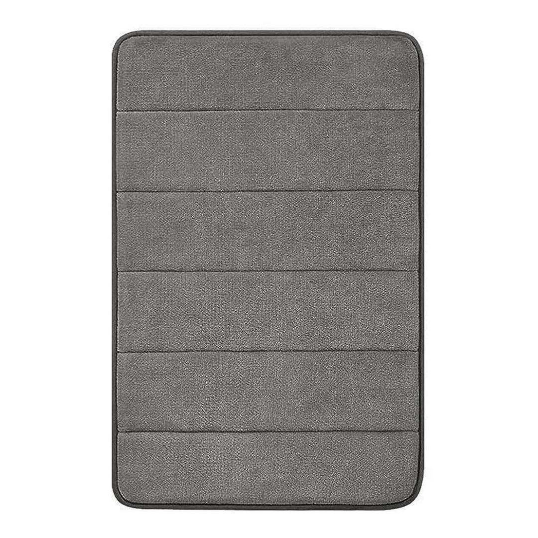 JOYART 1 Piece Bathroom Rugs,Memory Foam Bath Mat,Toilet Mats, Non-Slip Absorbentb Rugs, Machine Washable-Dark Grey, 16" x 24"