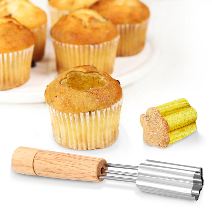 lasuroa Cupcake Corer, 6.3 Inch Long Cupcake Hole Cutter for Filling Reusable Cupcake Hole Puncher Cake Digging Hole Device Cupcake Hole Maker Cupcake Corer Tool for Kitchen Cookie Baking