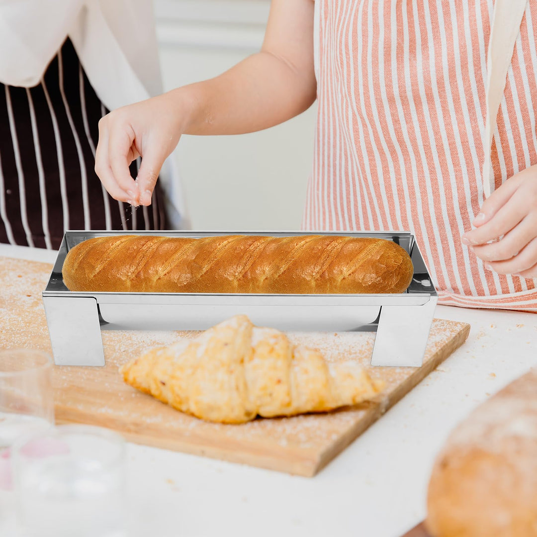 U-Shape Cake Mold Stainless Steel Nonstick Loaf Pan for Bread, Cake, Meatloaf Baking, Detachable Design, 11.49 X 3.54 X 2.75 Inch, Silver