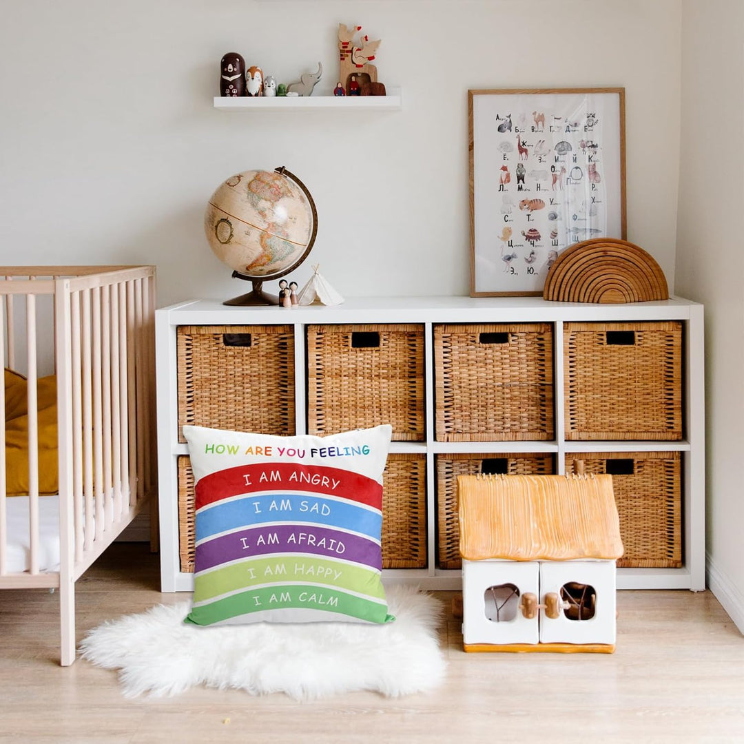 Coping Skills - Counseling Office Must Haves Throw Pillow Covers Calming Corner Mental Health Pillow for Kids Classroom Decor - Calm Down Corner Supplies 18x18 Inch Pillowcase