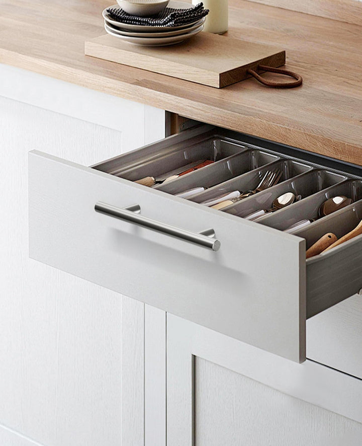 Vepagoo 30 Pack 6-2/5" Brushed Nickel Cabinet Handles Drawer Pulls – 4 inch Hole Center Silver Stainless Steel Handle Pull for Kitchen, Bathroom, Wardrobes, Tv Cabinets – Poignée Armoire Cuisine