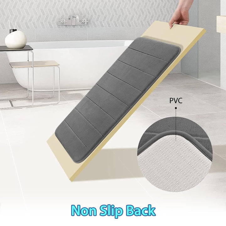 JOYART 1 Piece Bathroom Rugs,Memory Foam Bath Mat,Toilet Mats, Non-Slip Absorbentb Rugs, Machine Washable-Dark Grey, 16" x 24"