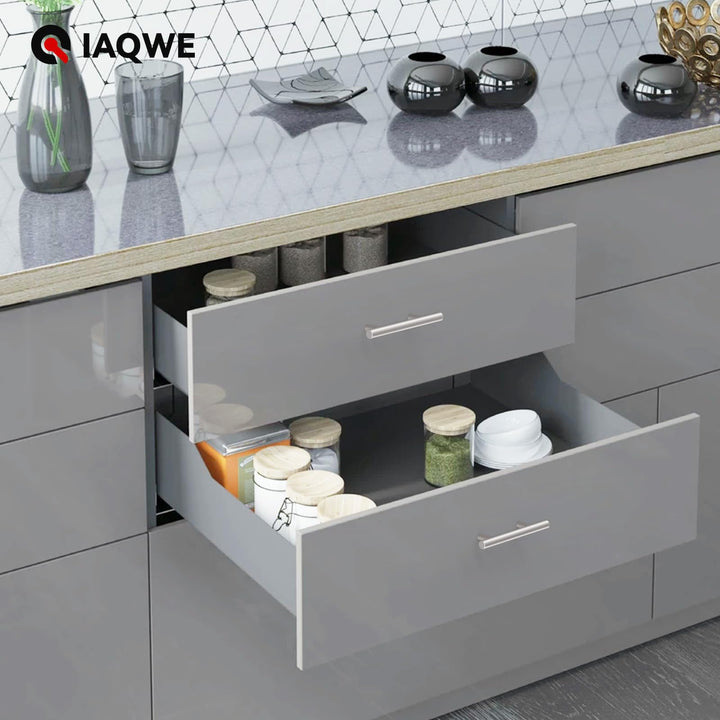 Brushed Nickel Drawer Pulls 20 Pack - 5 Inch Stainless Steel Handles, 3" Hole Centers - Modern Cabinet Hardware for Kitchen & Bathroom (128mm, 76mm), IAQWE