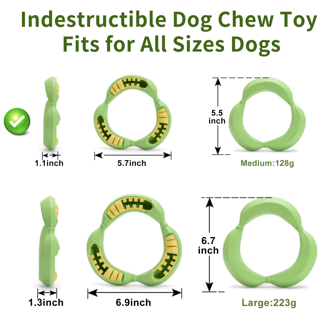 Jomilly Durable Dog Chew Toys for Average Chewers - Treat Dispenser stuffable Tough Dog Toys for Small Medium Large Dogs Lifetime Replacement Puppy Pet Teething Toys-Banana Circle Shape Medium