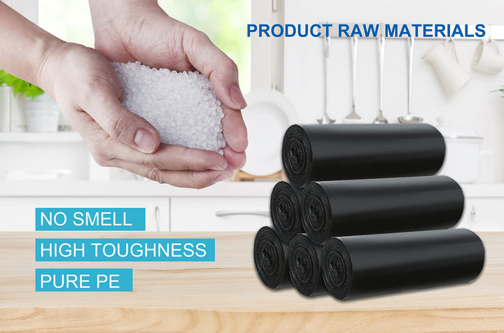 JASINCESS 8 Gallon Strong Trash Bags 30 liter Garbage Bags Small Plastic Bags for home office kitchen (Black-320)