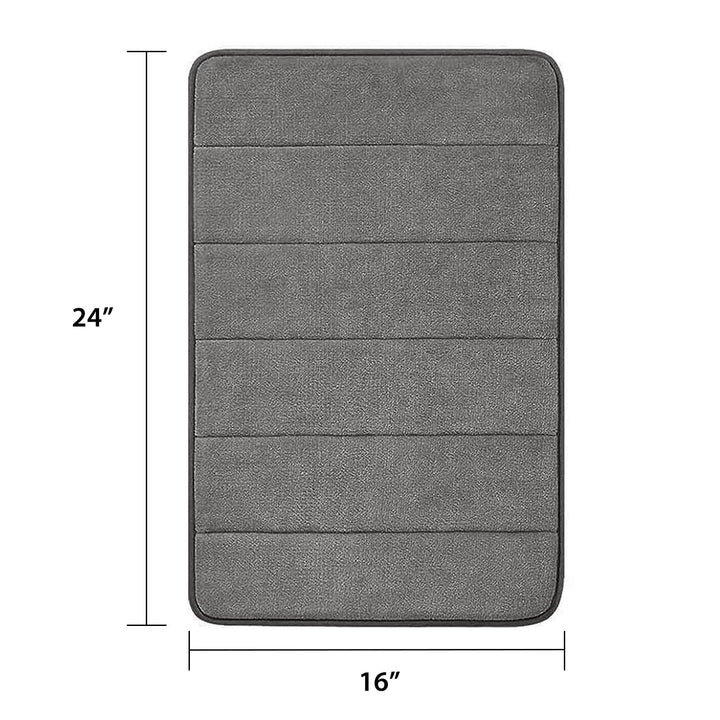 JOYART 1 Piece Bathroom Rugs,Memory Foam Bath Mat,Toilet Mats, Non-Slip Absorbentb Rugs, Machine Washable-Dark Grey, 16" x 24"