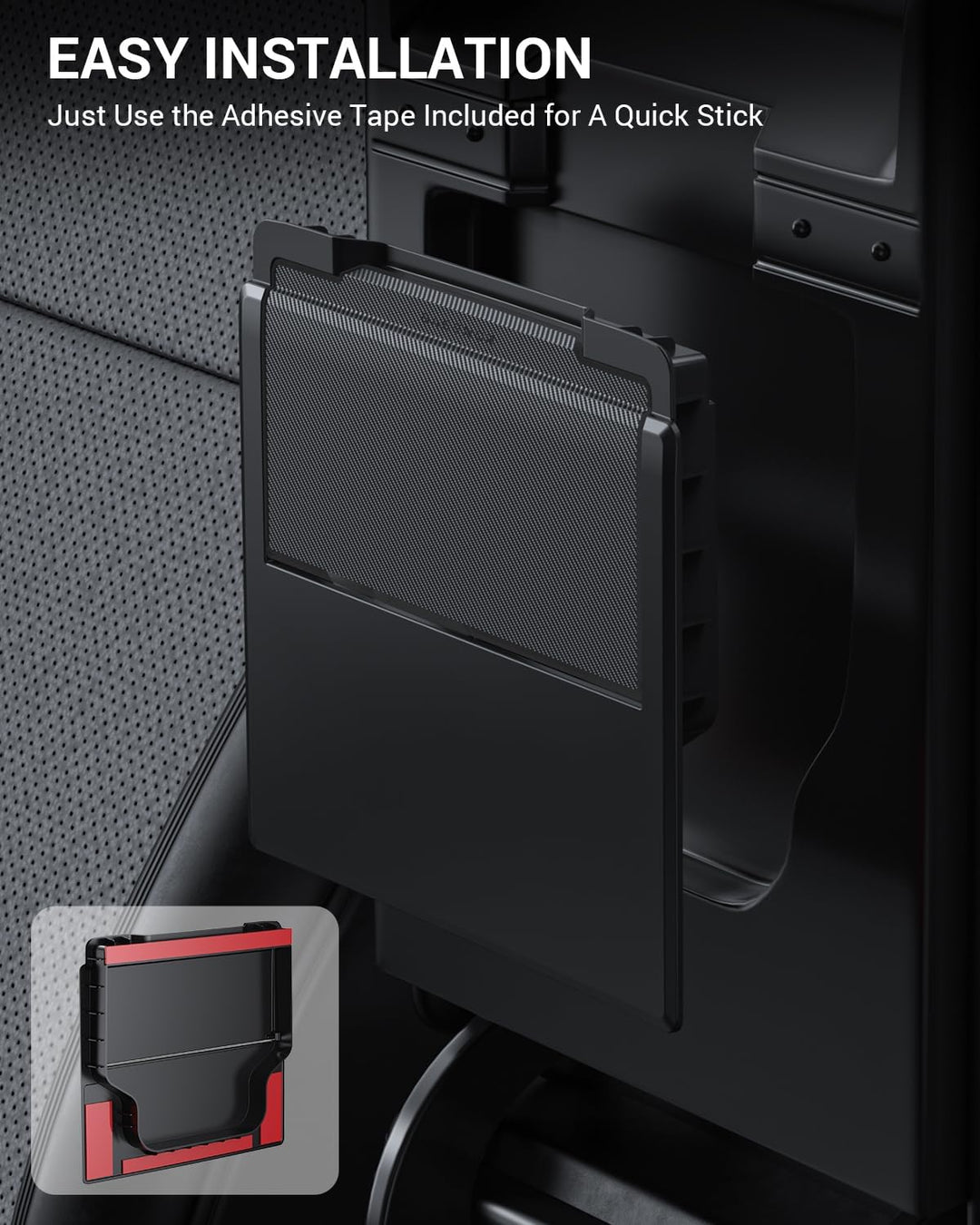 BASENOR 2024 2025 Tesla Model 3 Armrest Hidden Storage Box (Carbon Fiber Design) Center Console Organizer Accessories for Model 3 Highland Refresh