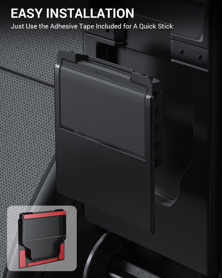 BASENOR 2024 2025 Tesla Model 3 Armrest Hidden Storage Box (Carbon Fiber Design) Center Console Organizer Accessories for Model 3 Highland Refresh